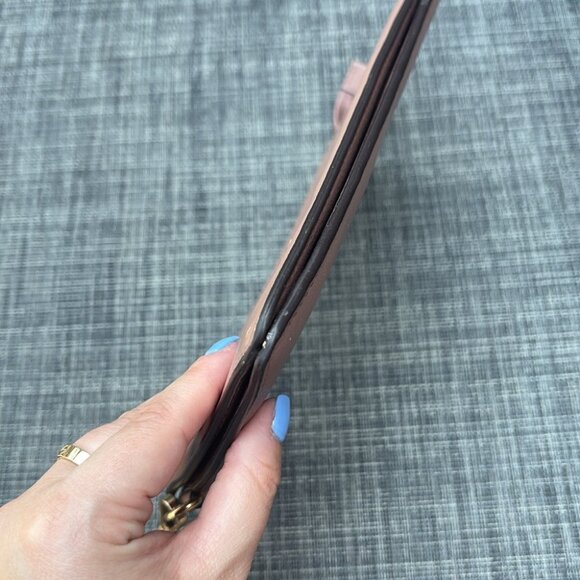 Michael Kors Blush Dark Pinkish Purple Leather Wristlet Clutch - Picture 5 of 8